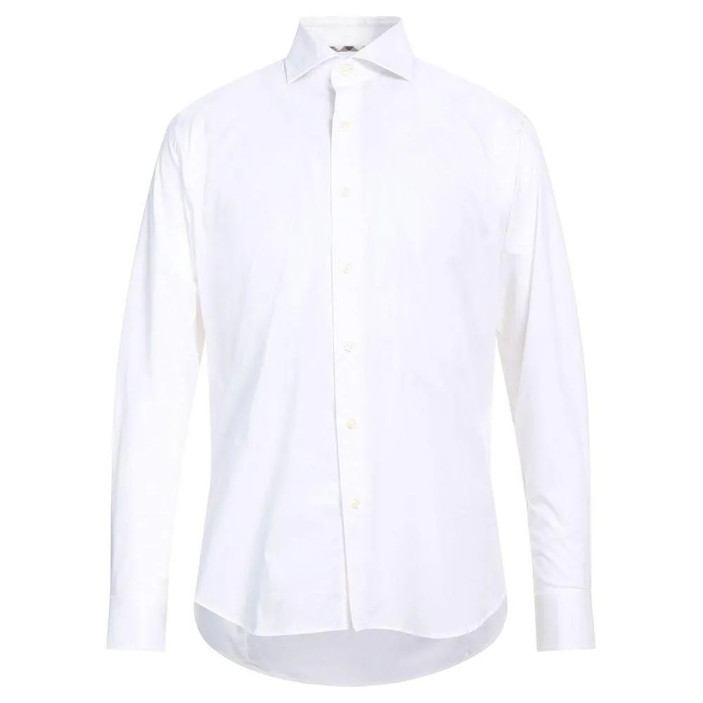 Aquascutum Sophisticated White Cotton Shirt with Embroidered Logo