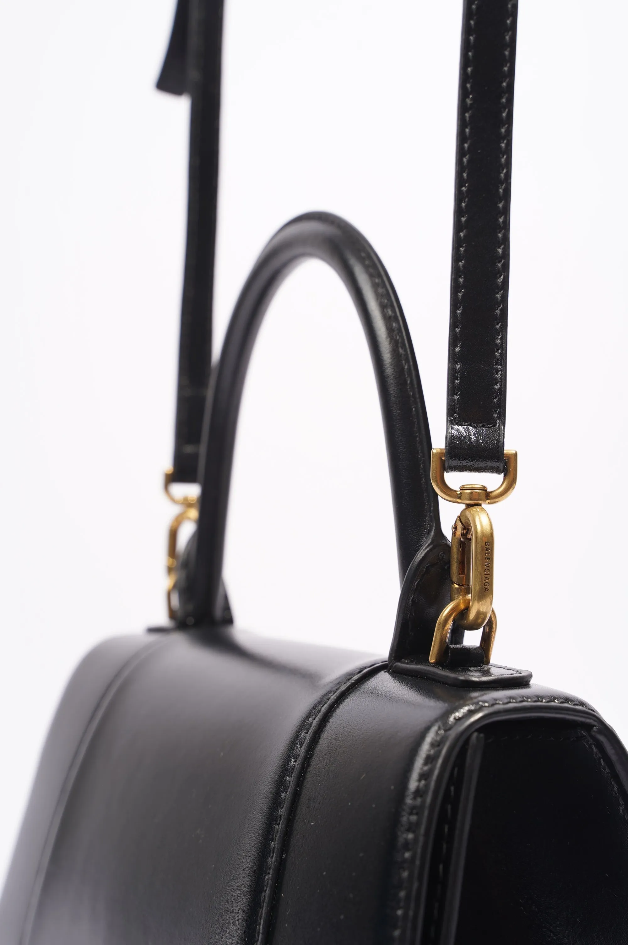 Balenciaga Hourglass Black Leather Small