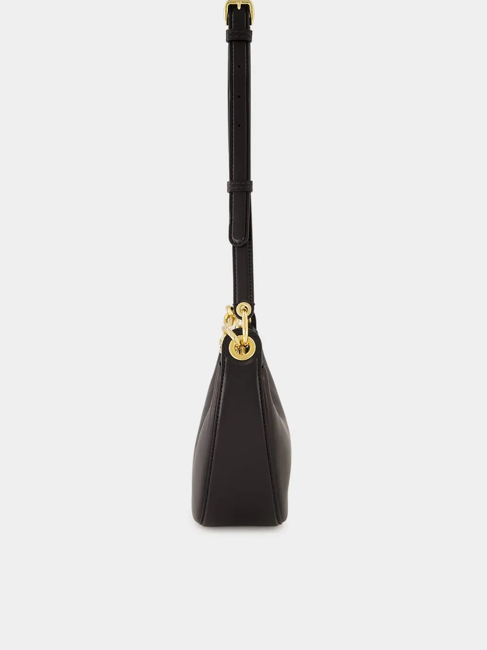 Black Mini VLogo Moon Hobo Bag