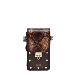 BOD38PI - Cuadra ocre casual fashion python smartphone wallet bag for women