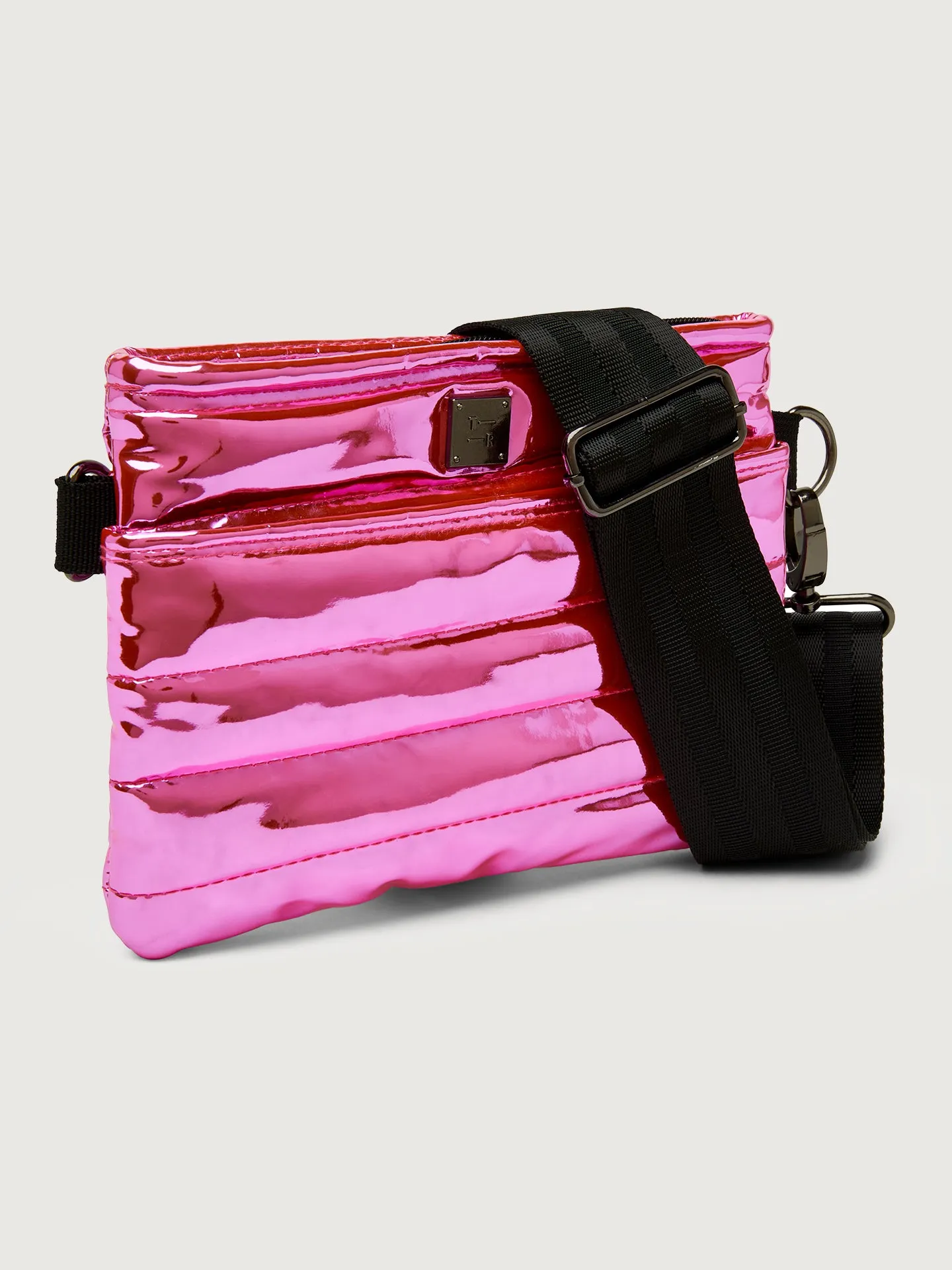 Bum Bag Crossbody - Hot Pink Mirror/ Black/ Black Web