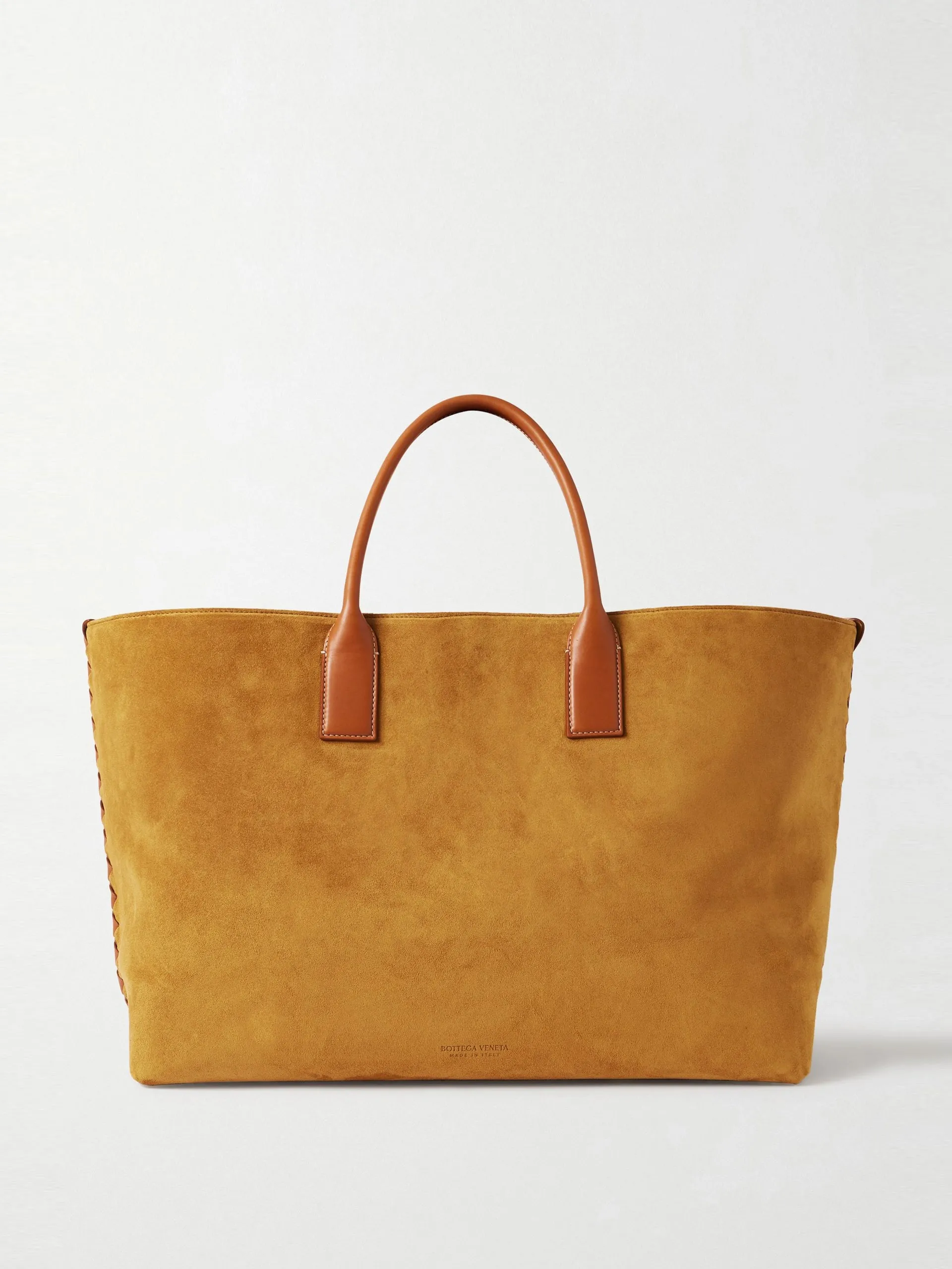 Cabat large leather-trimmed suede tote