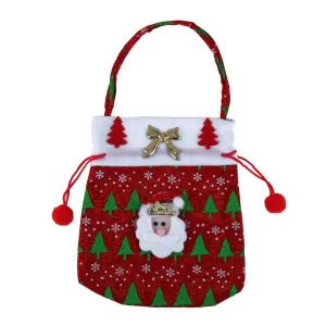 Candy Bag Floral Embroidered Christmas Gift Bags Drawstring Christmas Decor