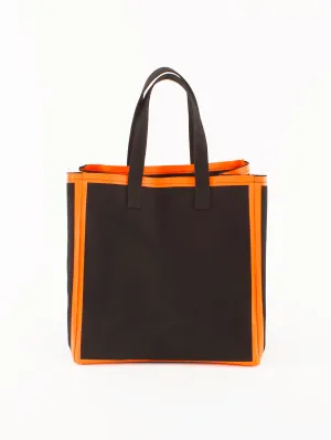 Canvas tote bag, black&orange