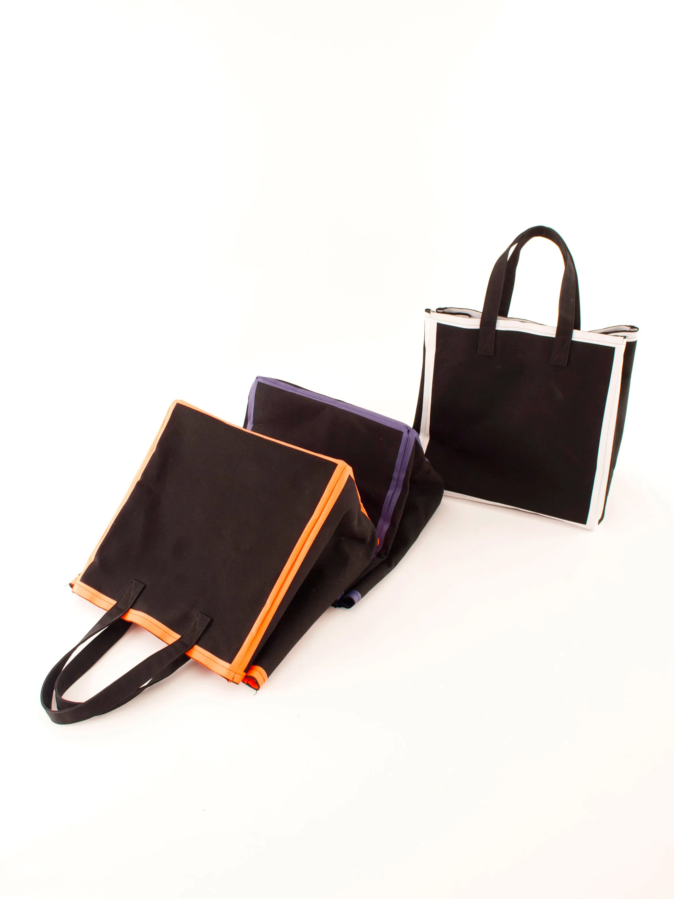 Canvas tote bag, black&orange