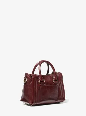 Carine Extra-Small Studded Crinkled Leather Crossbody Bag