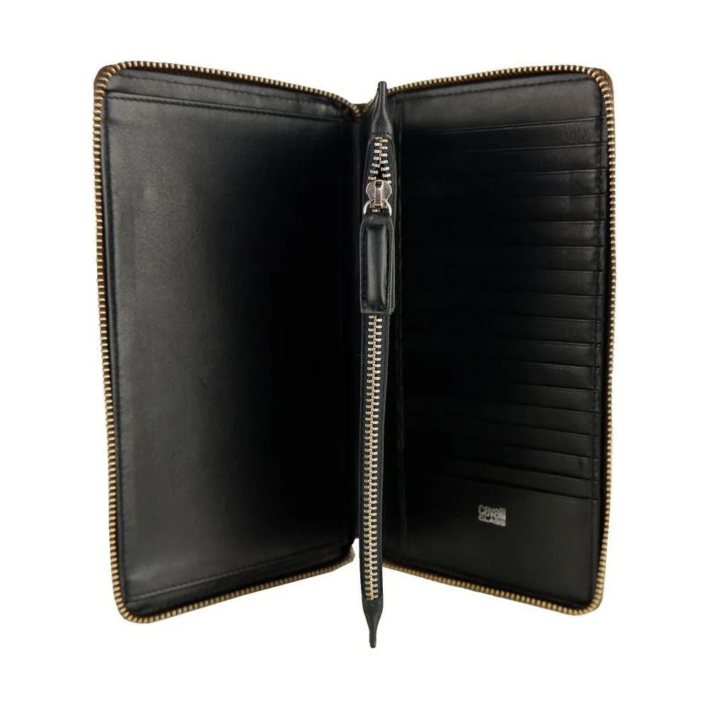 Cavalli Class Sophisticated Brown Leather Wallet