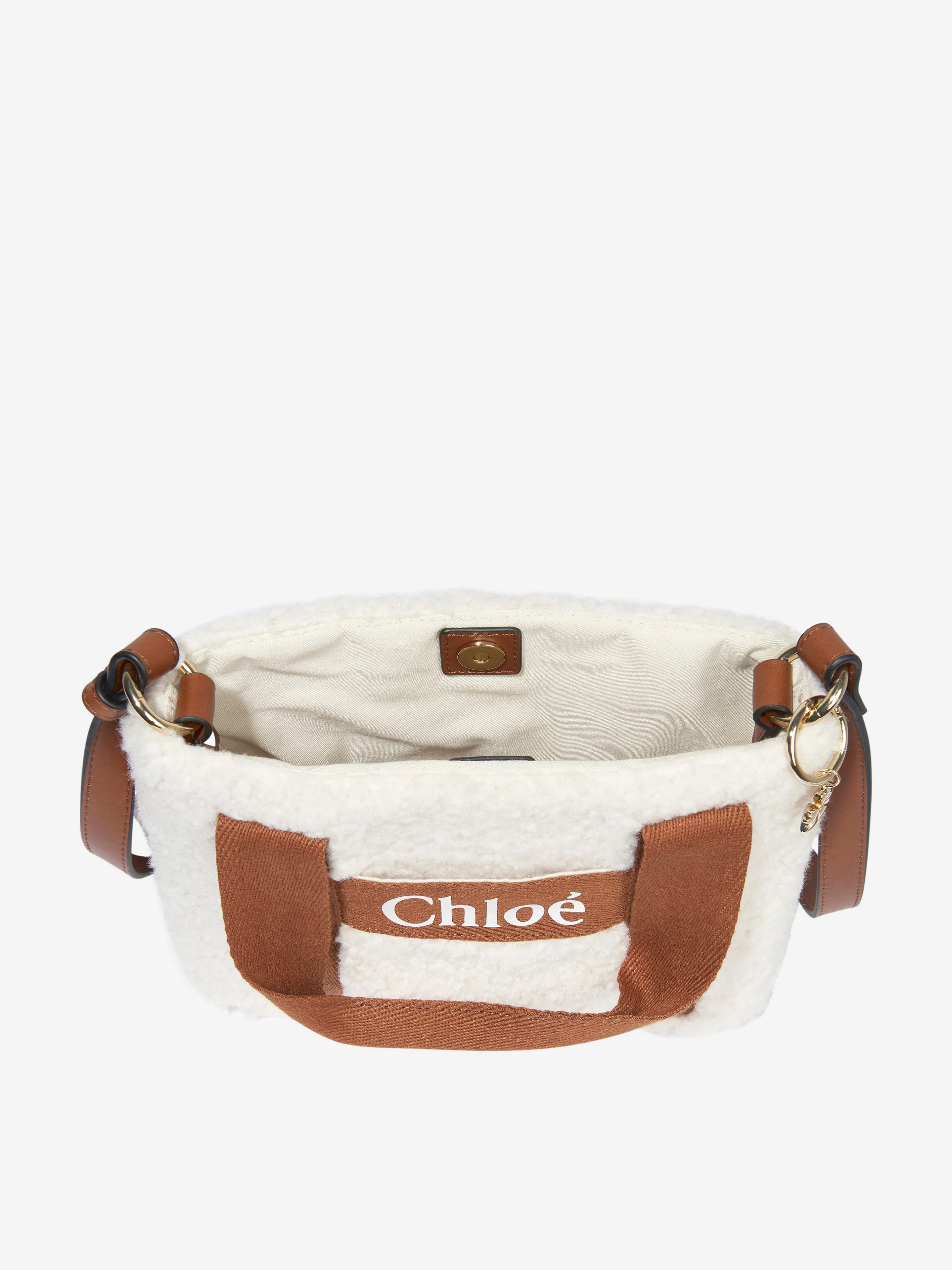 Chloé Girls Logo Shoulder Bag in Ivory