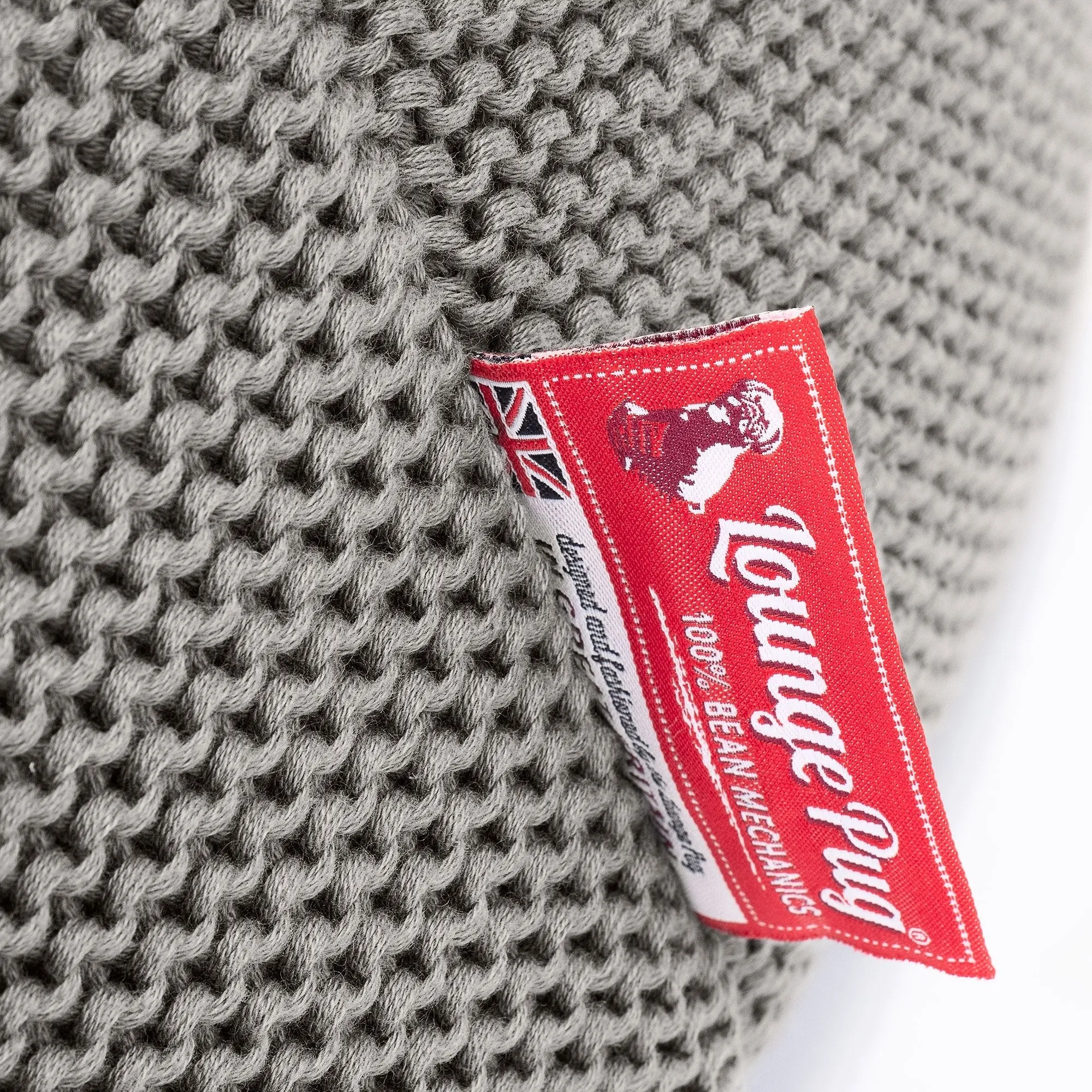 Classic Bean Bag Chair - Ellos Knitted Graphite Grey