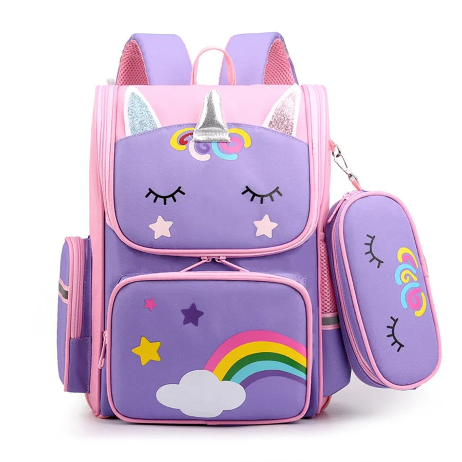 deanwangkt Cartoon 3D Creative Unicorn Children School Bags Girls Sweet Kids School Backpack Lightweight Waterproof Primary Schoolbags Big