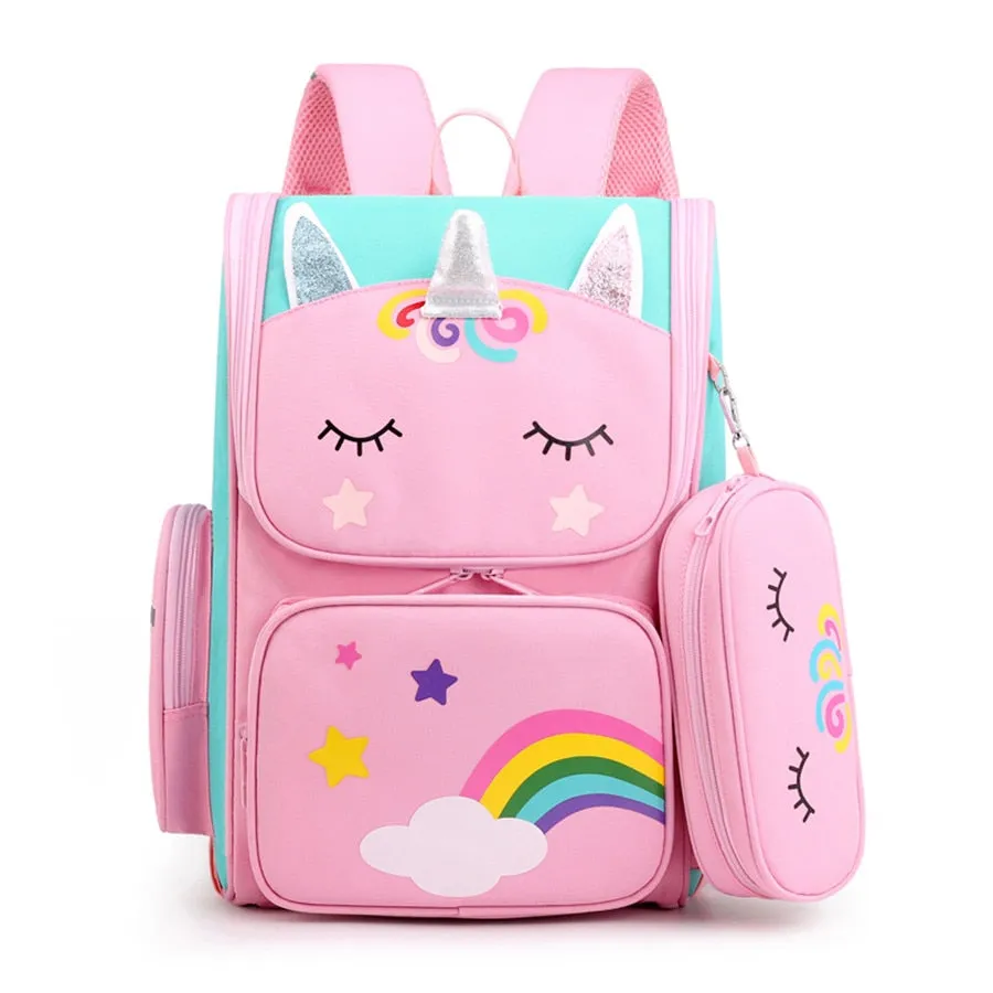 deanwangkt Cartoon 3D Creative Unicorn Children School Bags Girls Sweet Kids School Backpack Lightweight Waterproof Primary Schoolbags Big