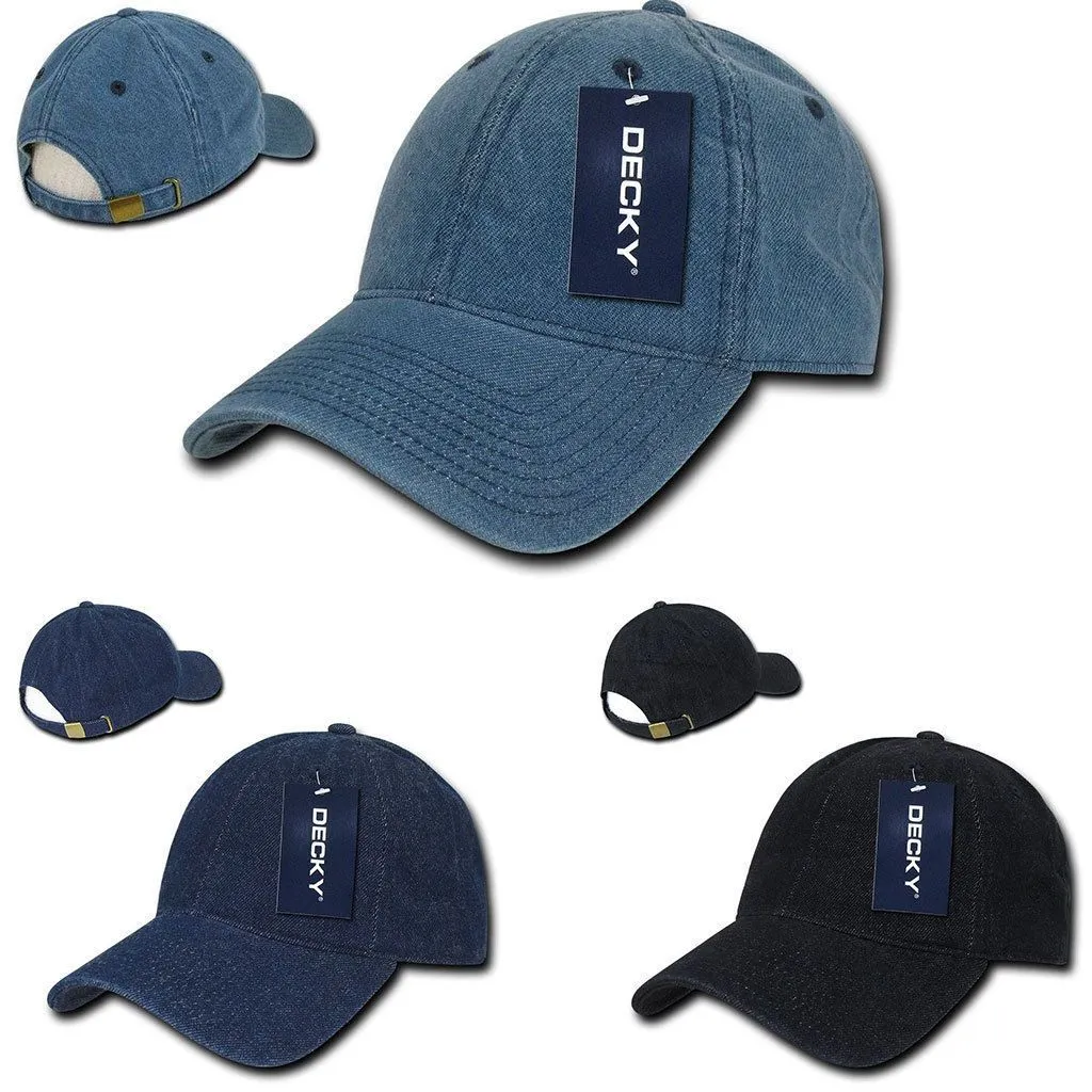 Decky Relaxed Heavy Duty Denim Low Crown Caps Hats