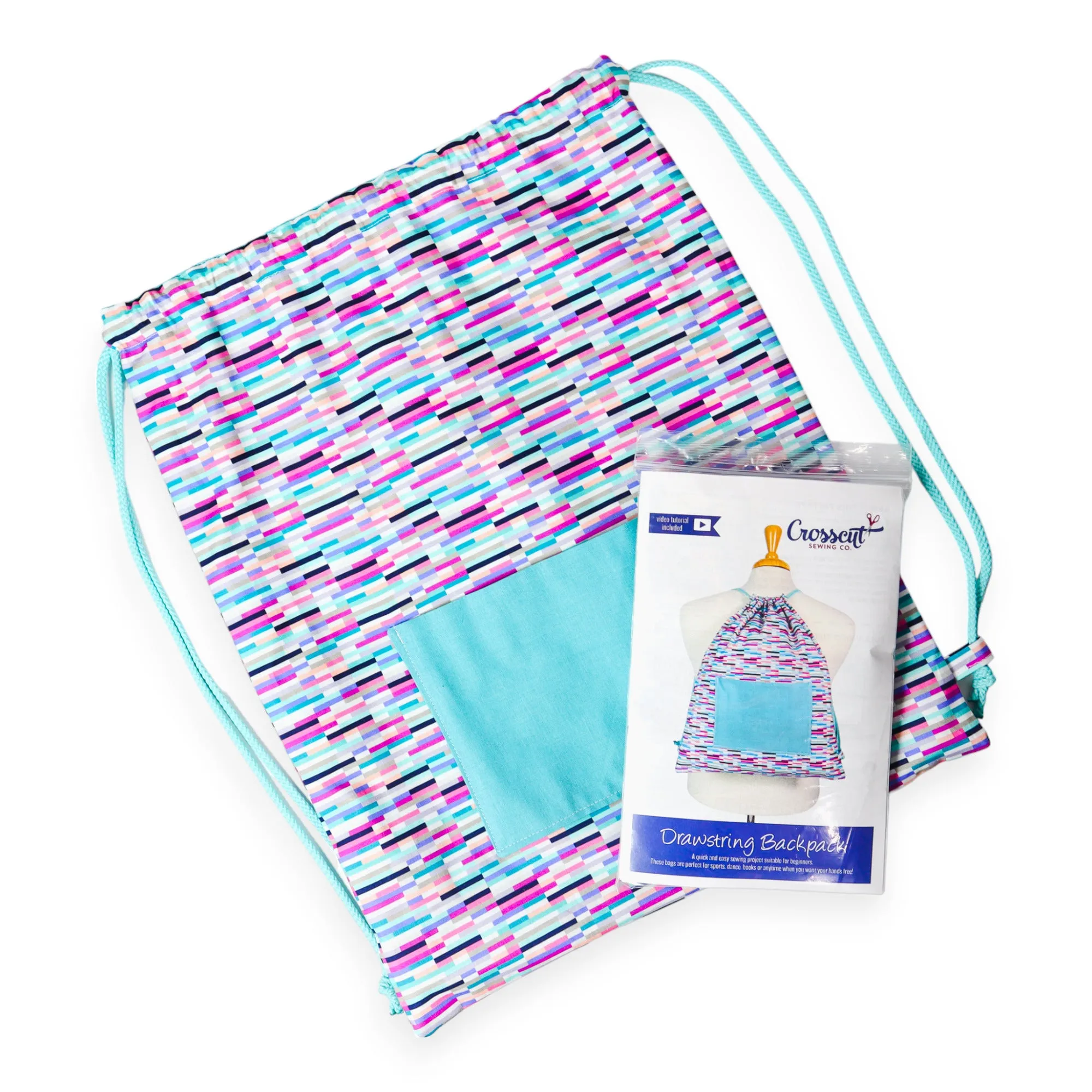 Drawstring Backpack Sewing Kit  - Block Stripes