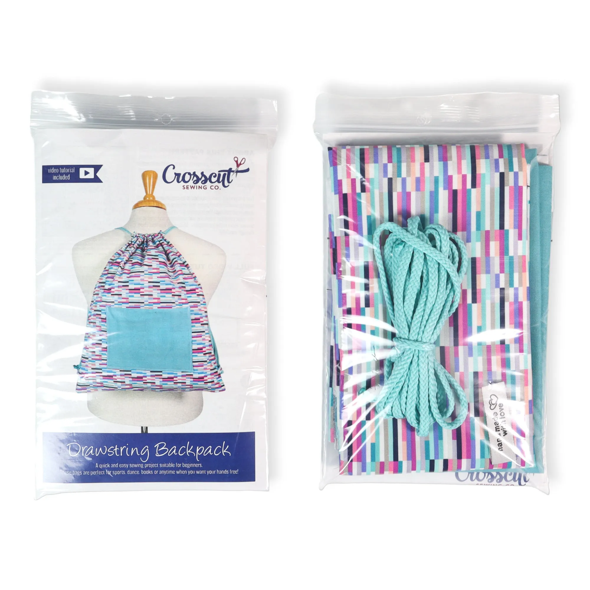 Drawstring Backpack Sewing Kit  - Block Stripes