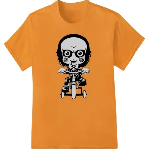 Edgy Cartoon Biker Skull - Halloween DTF Print Transfer