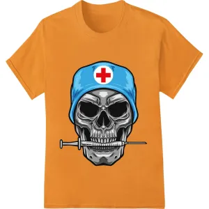 Edgy Medical Skull DTF Print for Halloween Apparel & More