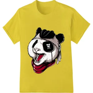 Edgy Panda Pirate Skull - Bold DTF Print Heat Transfer