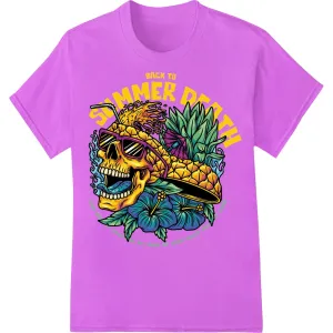 Edgy Tropical Skull: Bold Summer DTF Print Heat Transfer