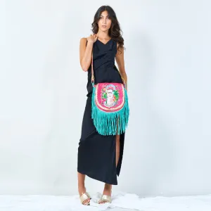 Embroidered fringe crossbody bag wholesale