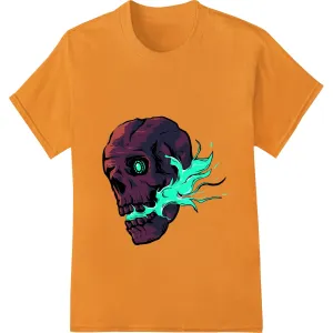 Flaming Skull: Edgy Halloween DTF Print Heat Transfer