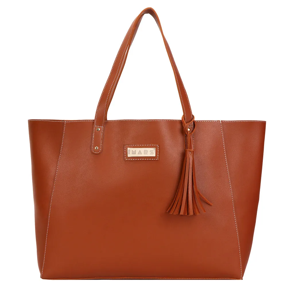 IMARS Tote Tan For Women & Girls (Handbag) Made With Faux Leather