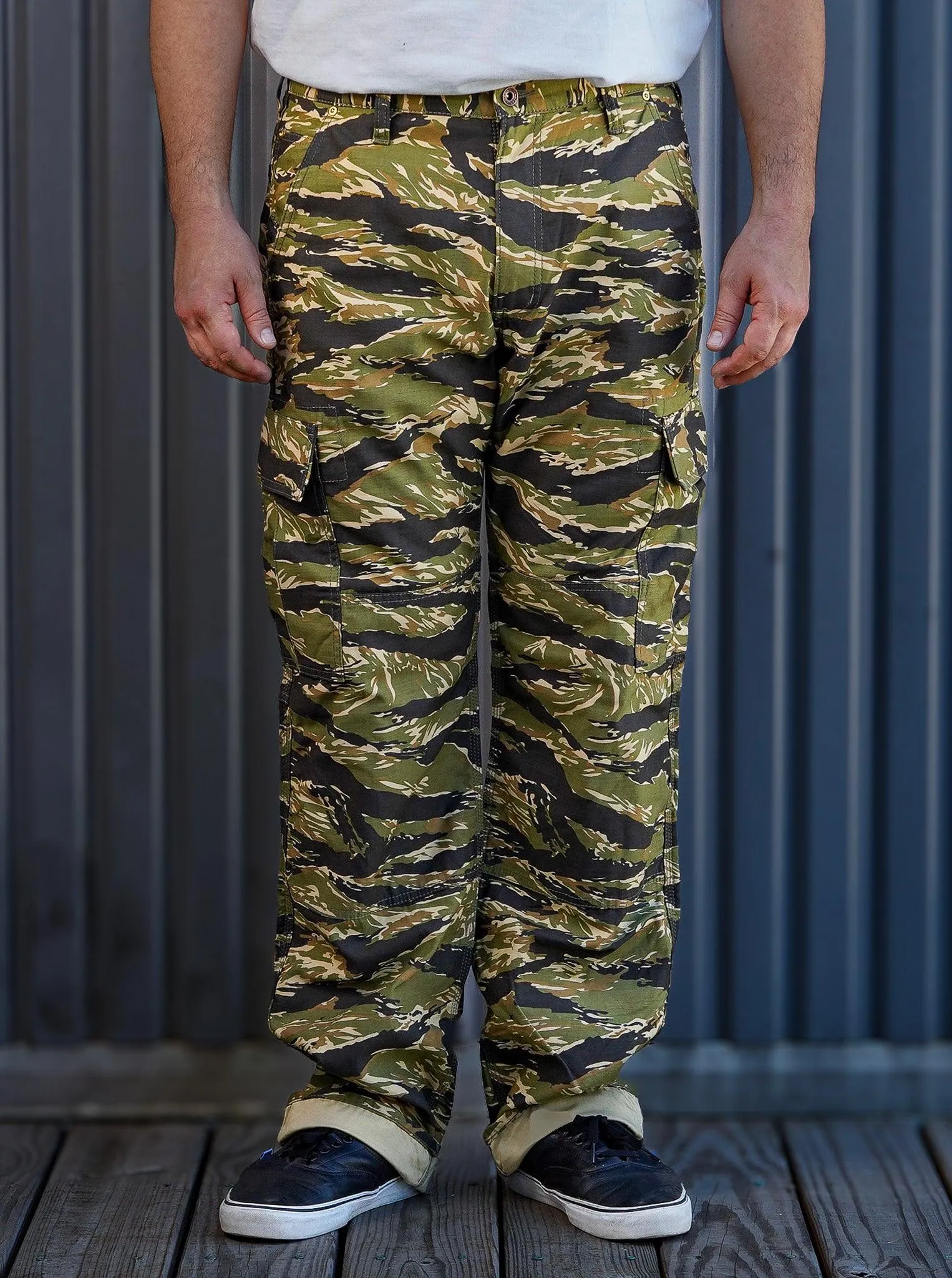 Iron Heart IH-737-TSC Satin Camouflage Cargo Pants - Tiger Stripe