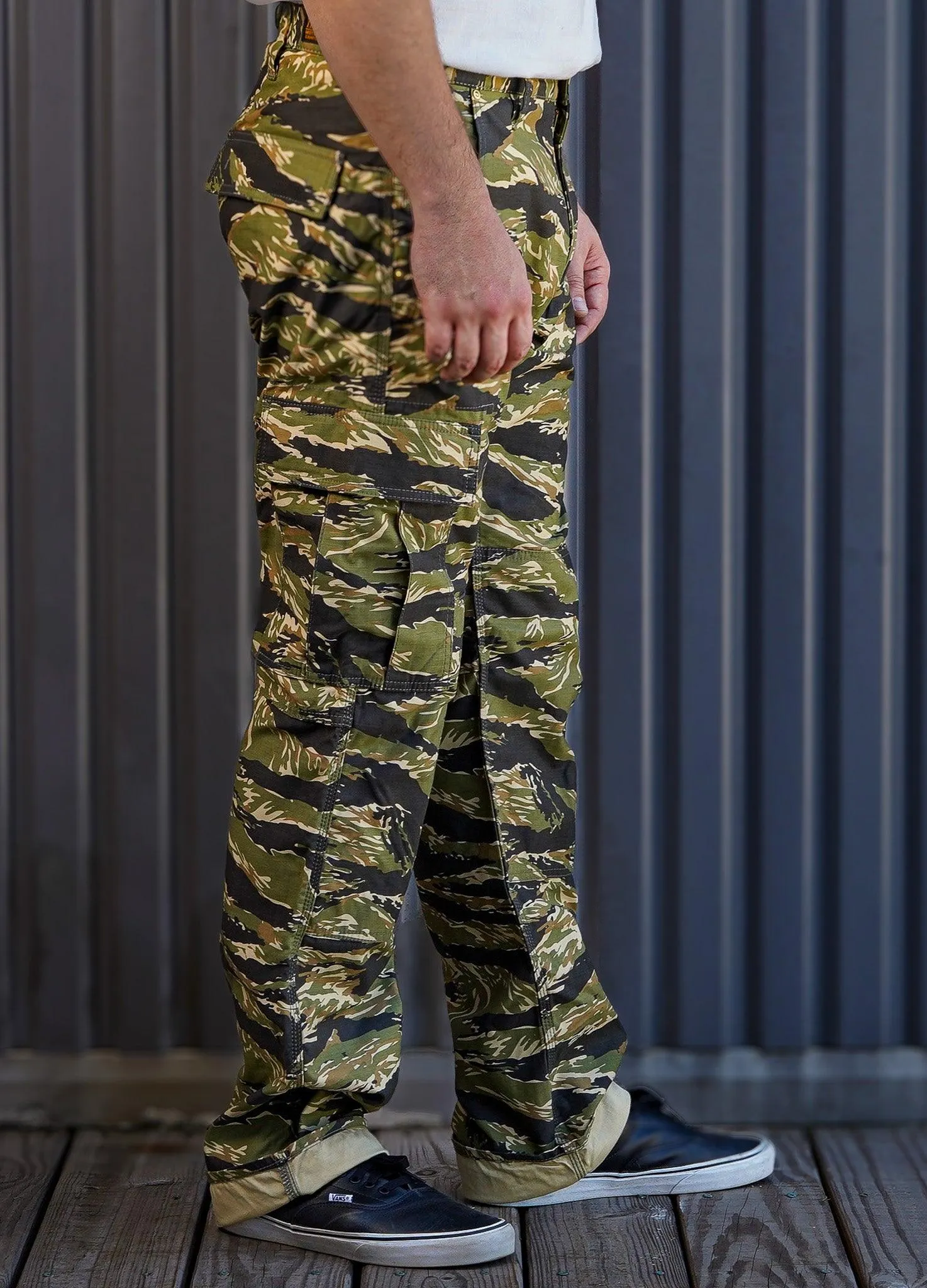 Iron Heart IH-737-TSC Satin Camouflage Cargo Pants - Tiger Stripe