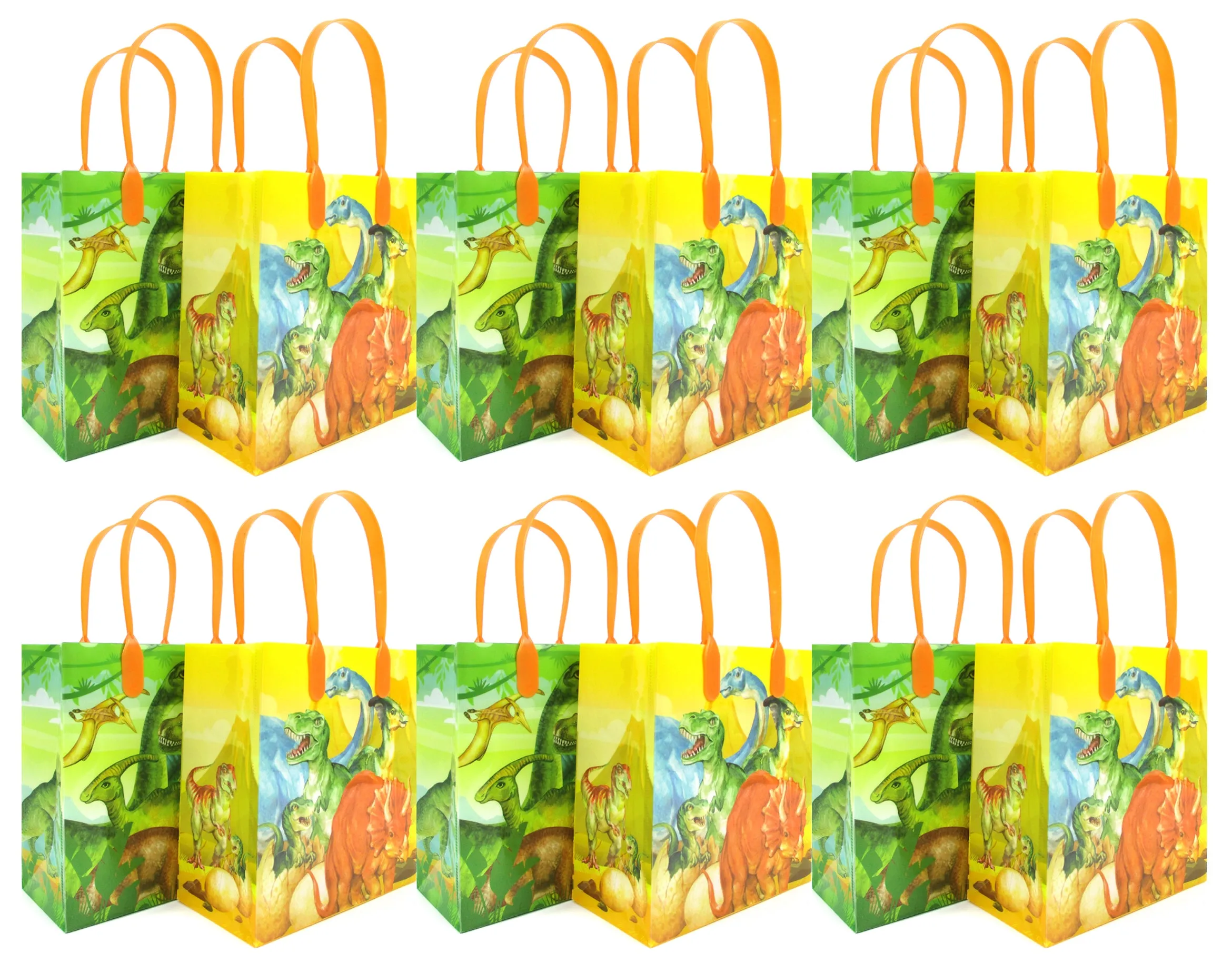 Jurassic Dinosaur Party Favor Bags Treat Bags - Set of 6 or 12