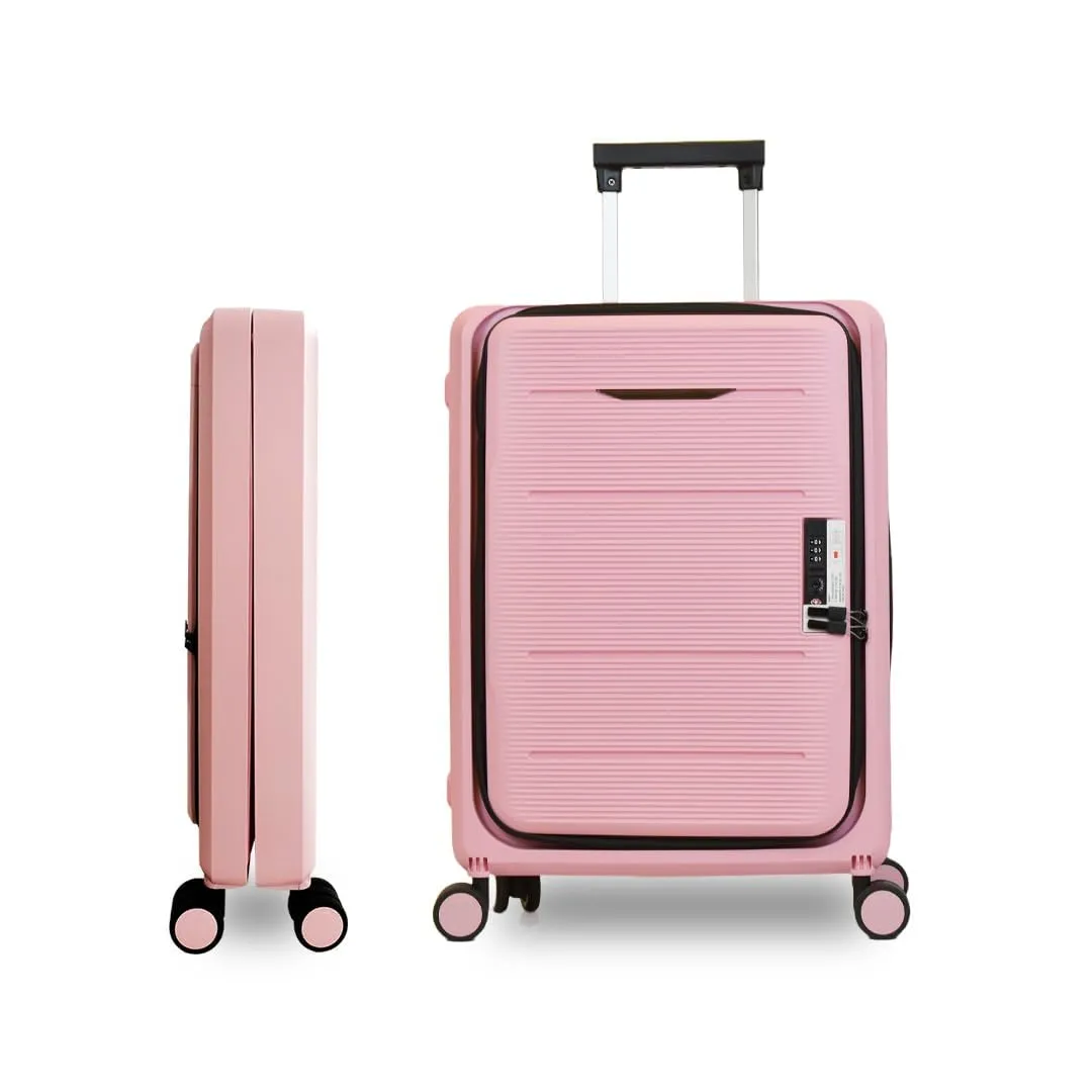 Kuber Industries Luggage Bag | Trolley Bags for Travel | Collapsible Luggage Bag | Travelling Bag | Trolley Bags for Suitcase | Lightweight Luggage Bag | 24 Inch | Pack of 3 | Rose Pink