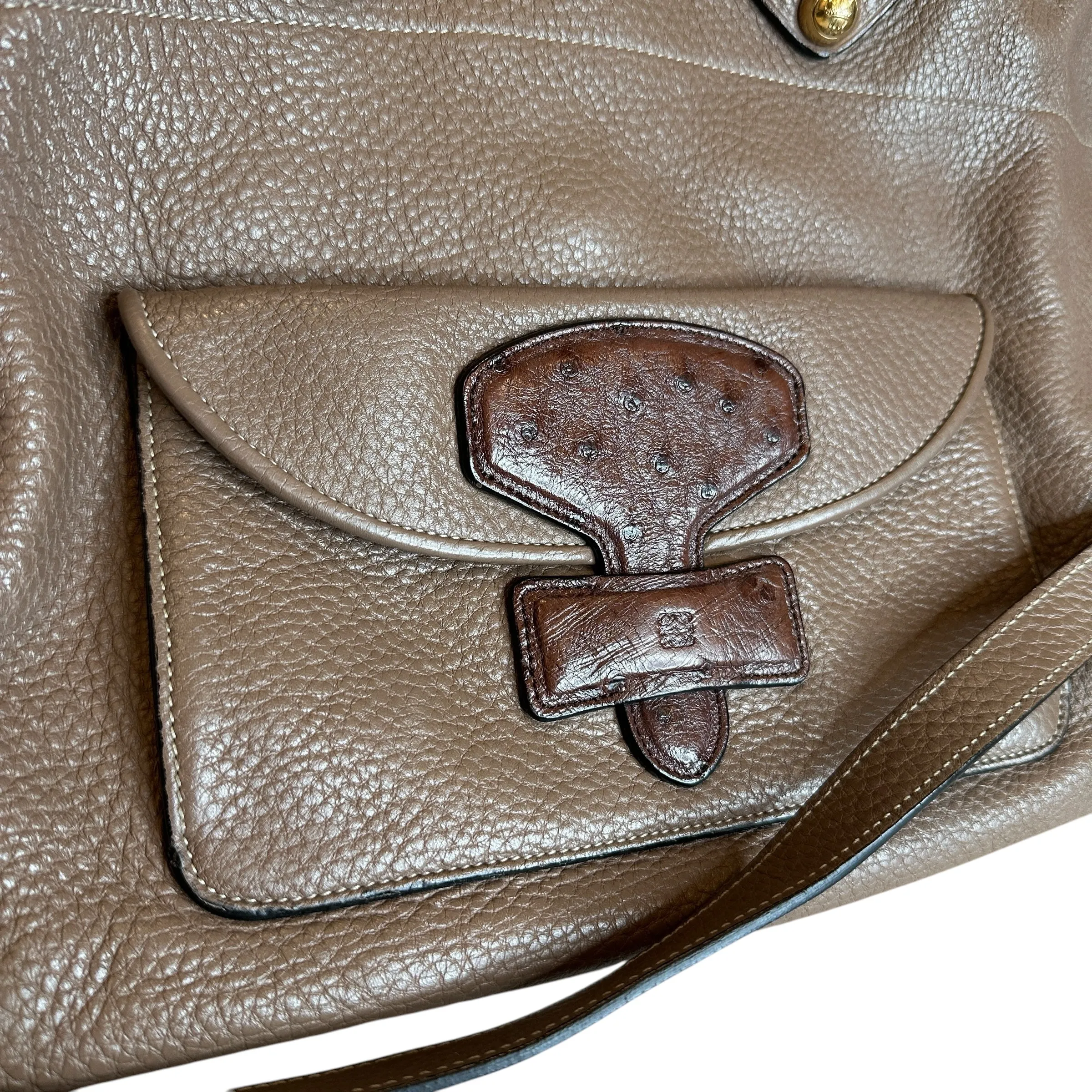 Leather & Ostrich Bag