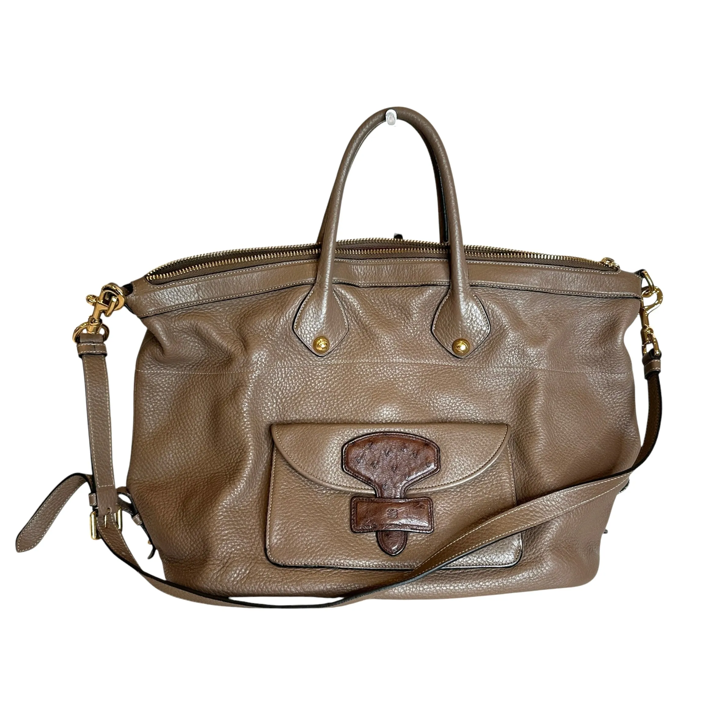 Leather & Ostrich Bag