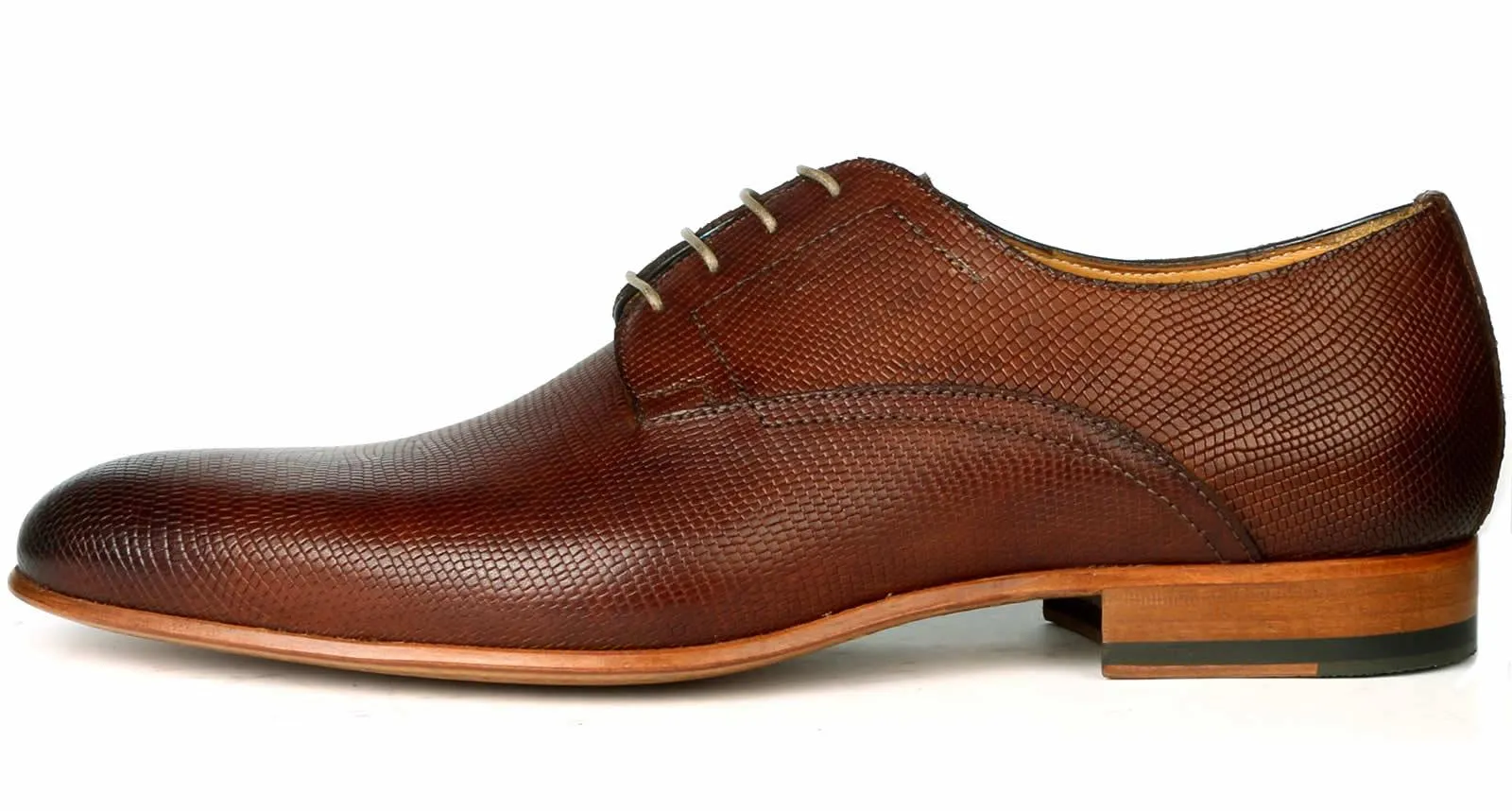 Marlow Snakeskin Derby Tan