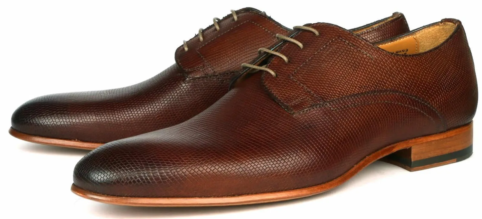 Marlow Snakeskin Derby Tan