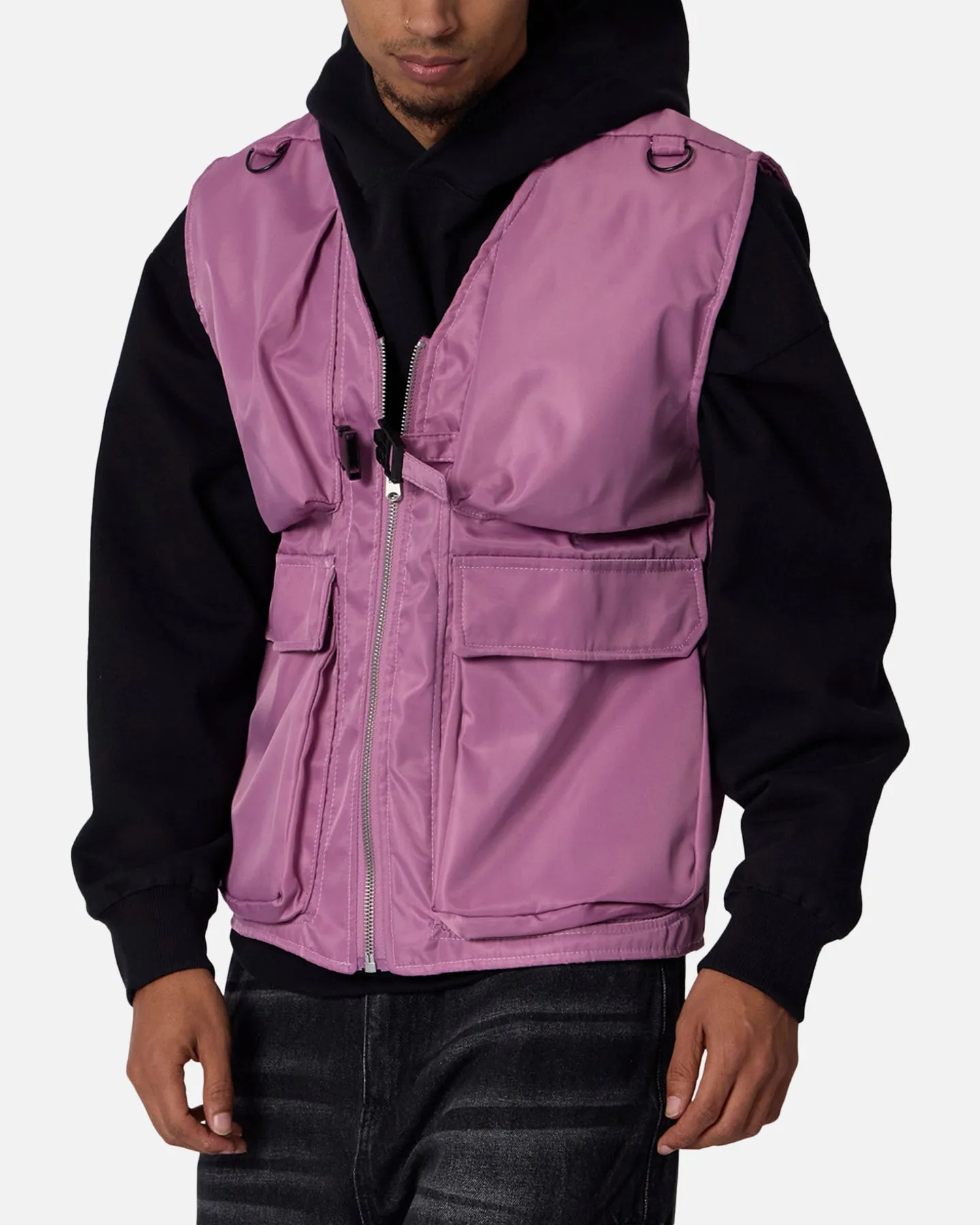 MNML Nylon Utility Vest Pink