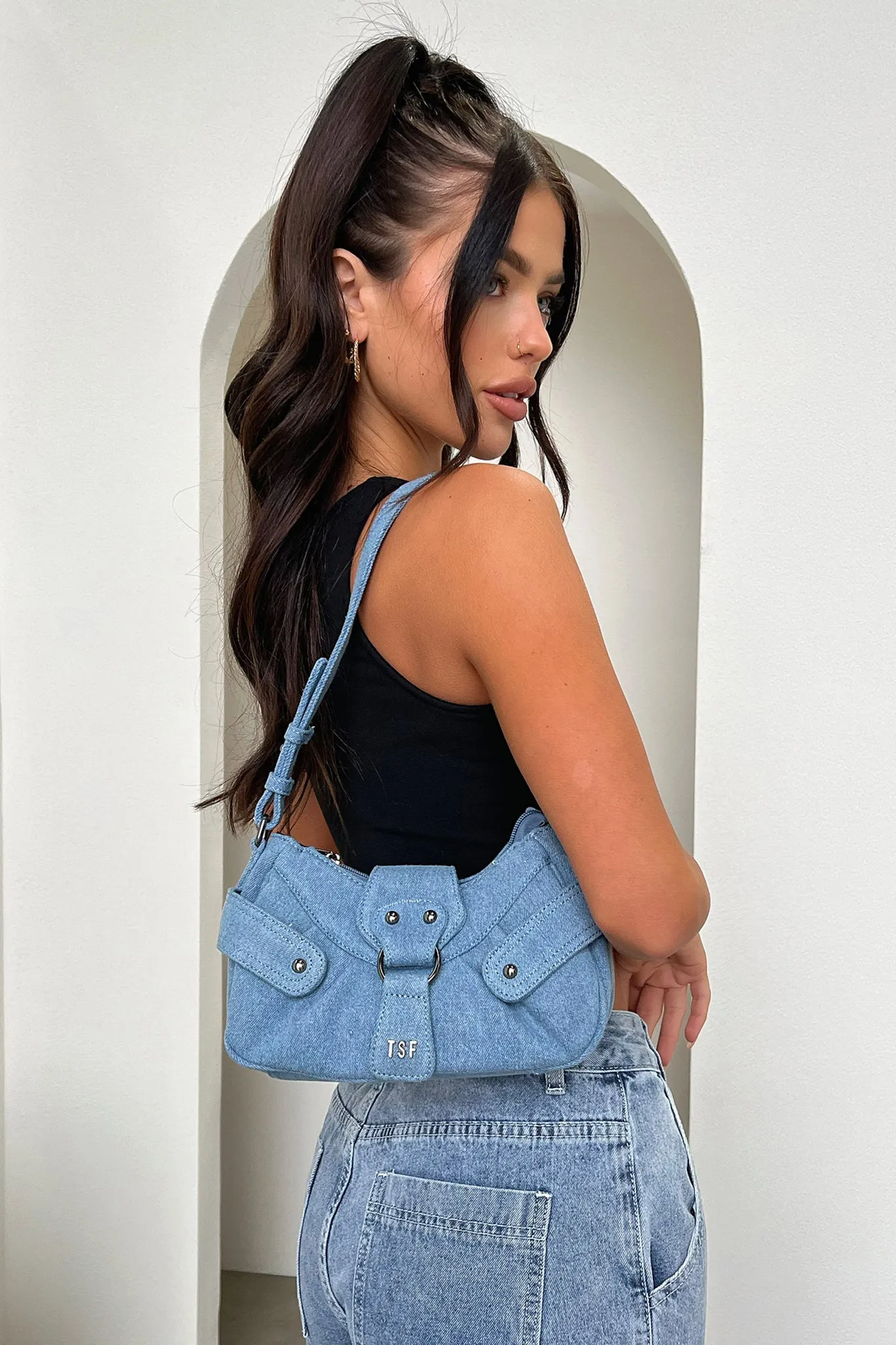 Nevaeh Shoulder Bag - Denim