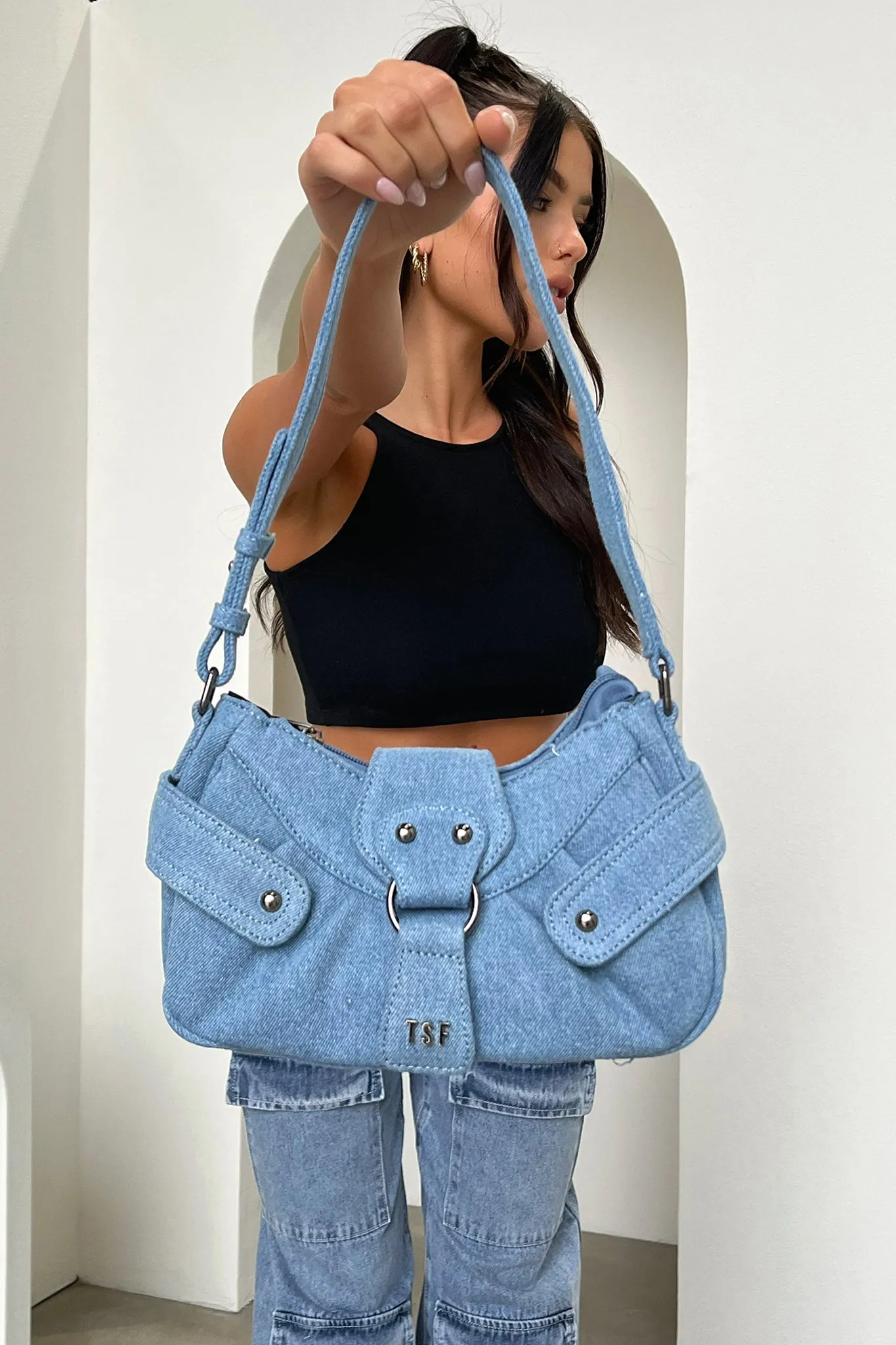 Nevaeh Shoulder Bag - Denim