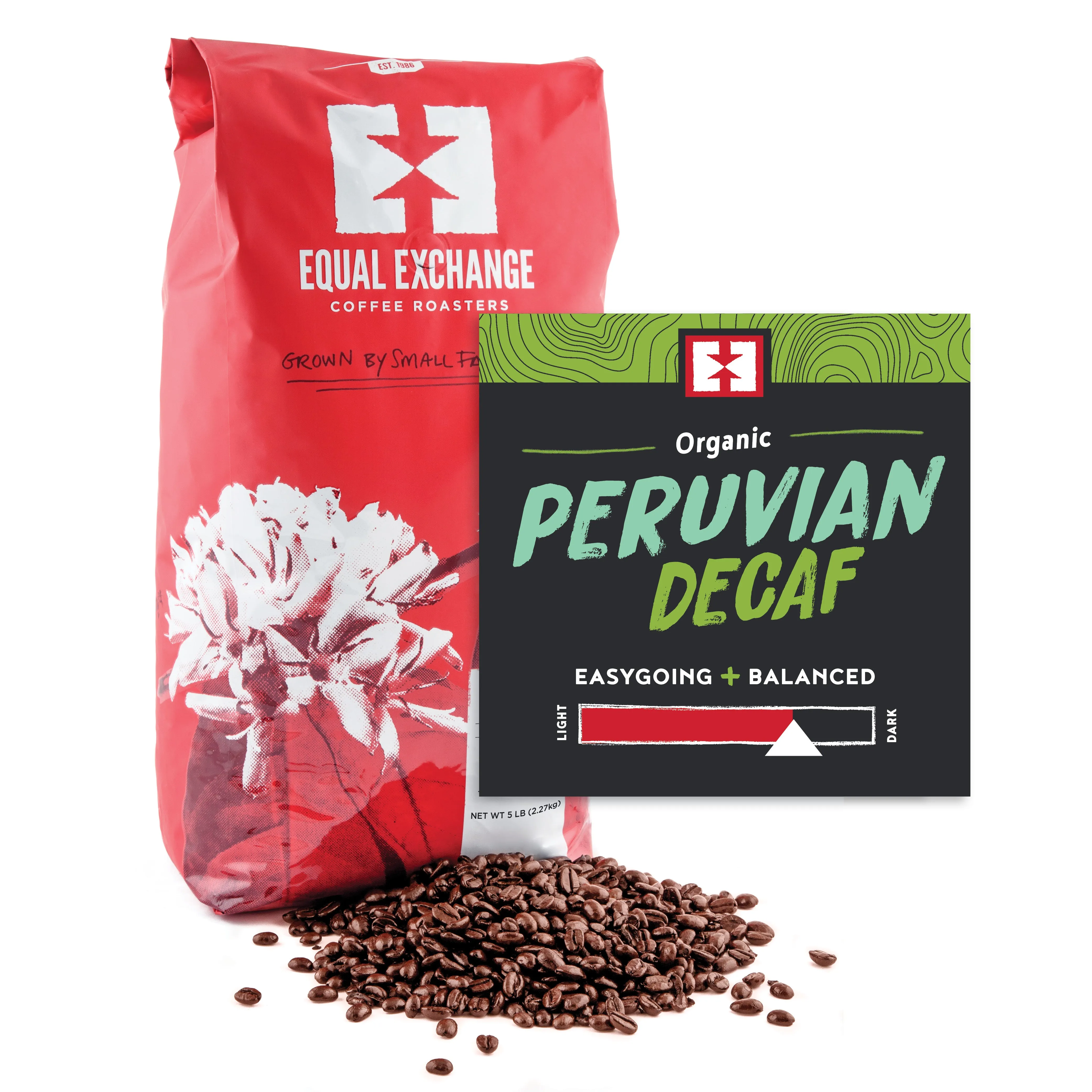 Organic Peruvian Decaf Coffee, 5lb whole bean