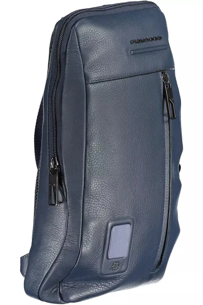 Piquadro Blue Leather Men Shoulder Bag