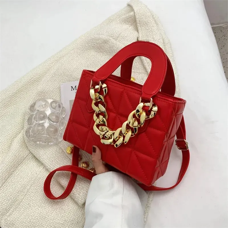 Rhombus Chain Tote Handbags