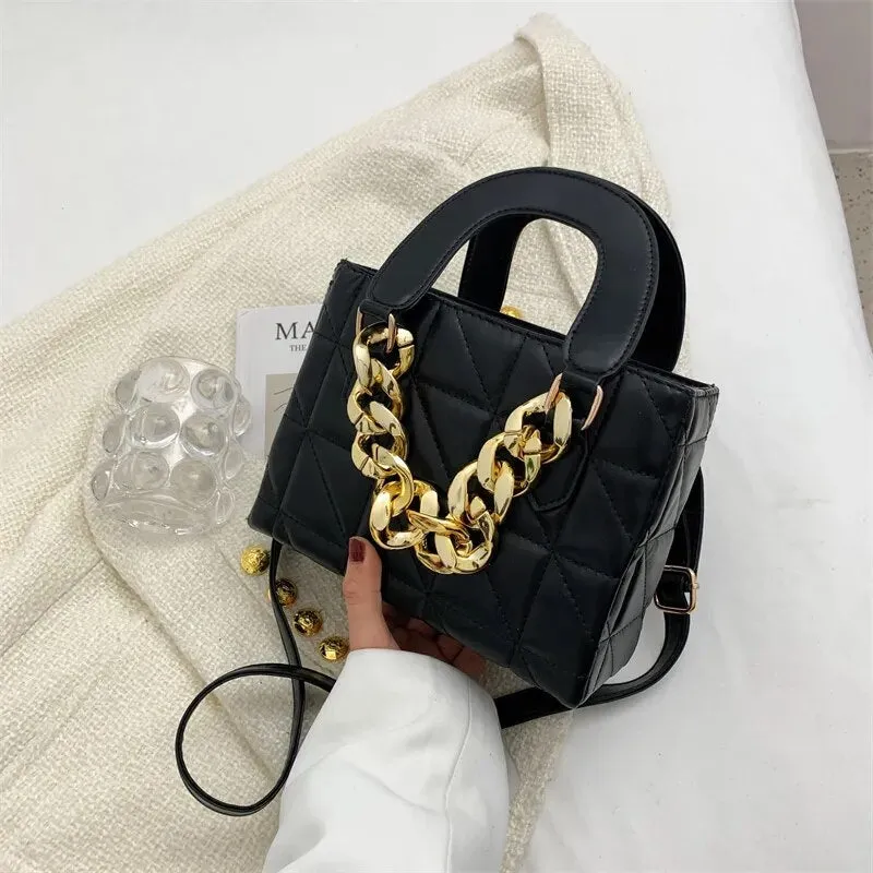 Rhombus Chain Tote Handbags