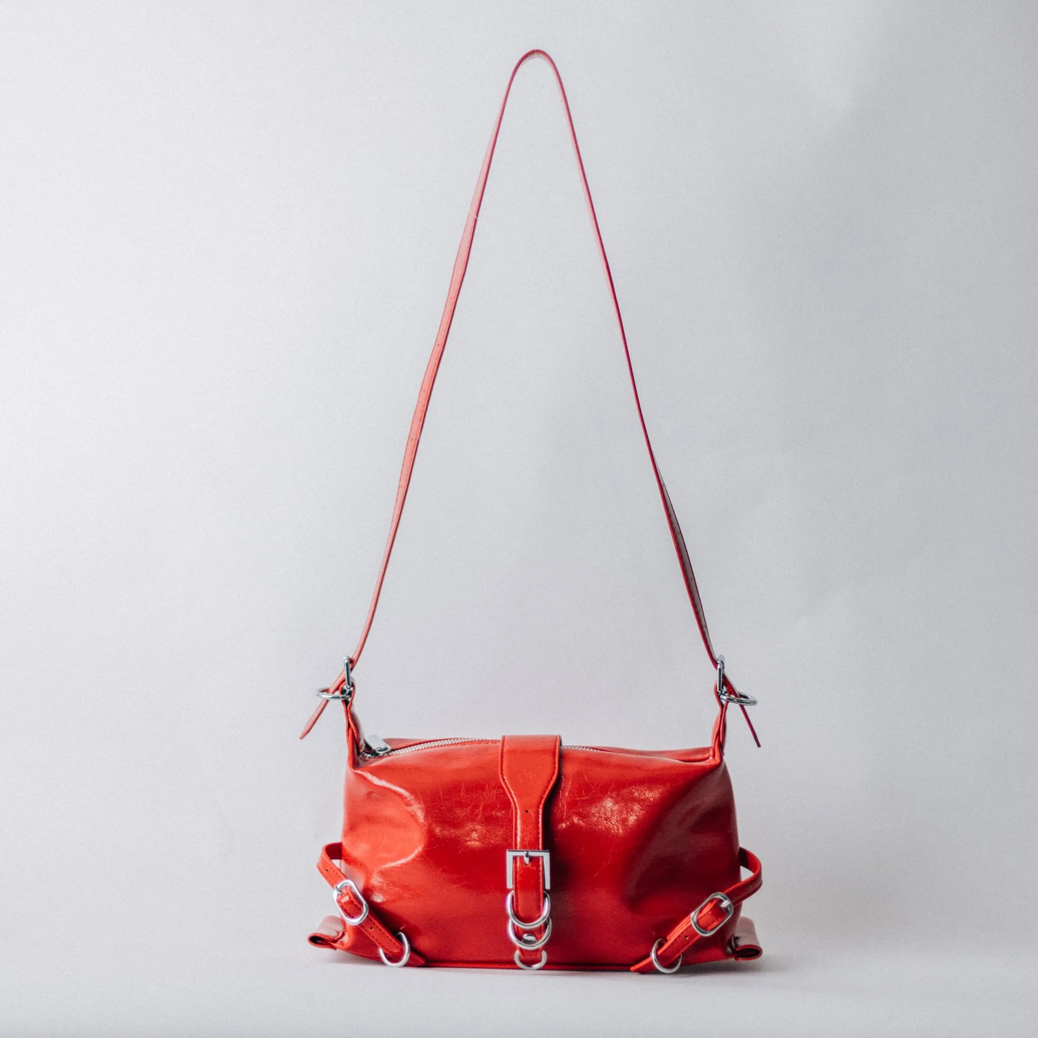 RINGS SHOULDER BAG-RED