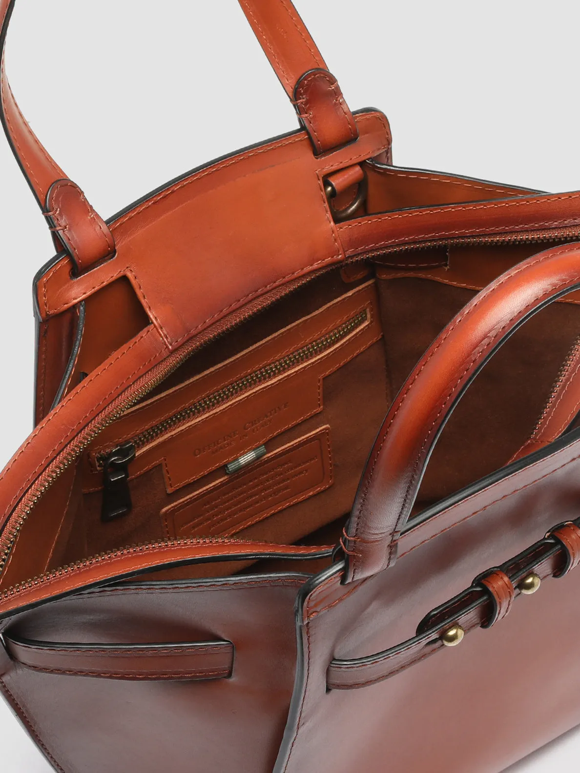 SADDLE 07 - Brown Leather Tote Bag