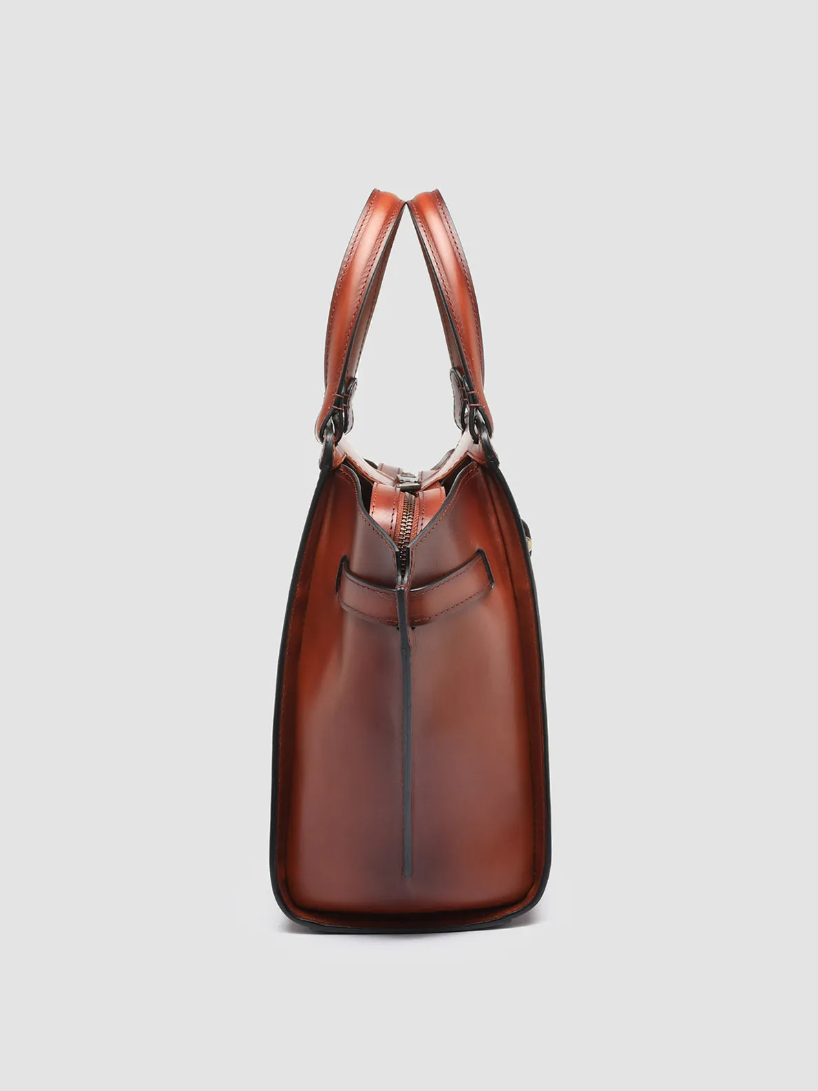 SADDLE 07 - Brown Leather Tote Bag