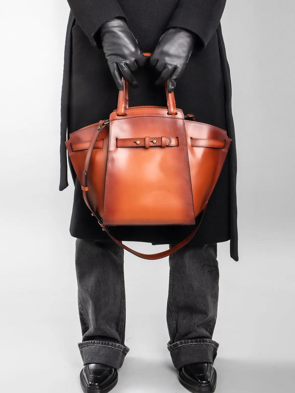 SADDLE 07 - Brown Leather Tote Bag