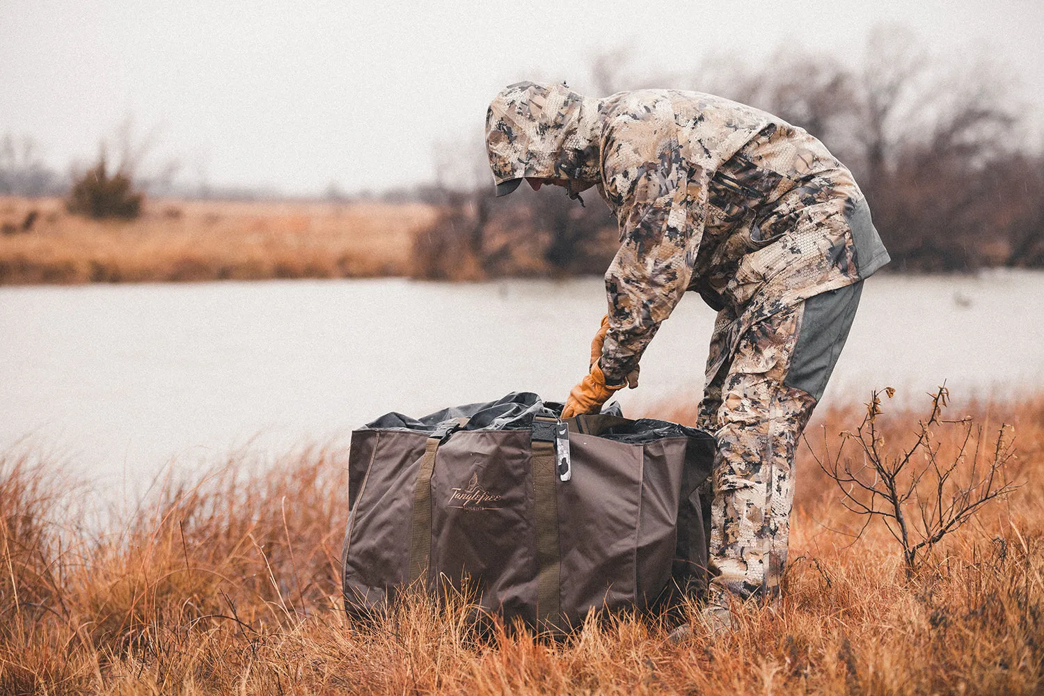 Six Slot Full Body Goose Bag with Nylon Top - Dirt