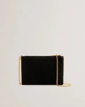 Ted Baker Jeiner Bar Detail Suede Crossbody Clutch Bag | Black