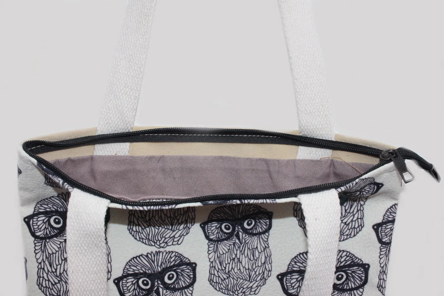 Tote Bags - Small Owls With Bow Tie