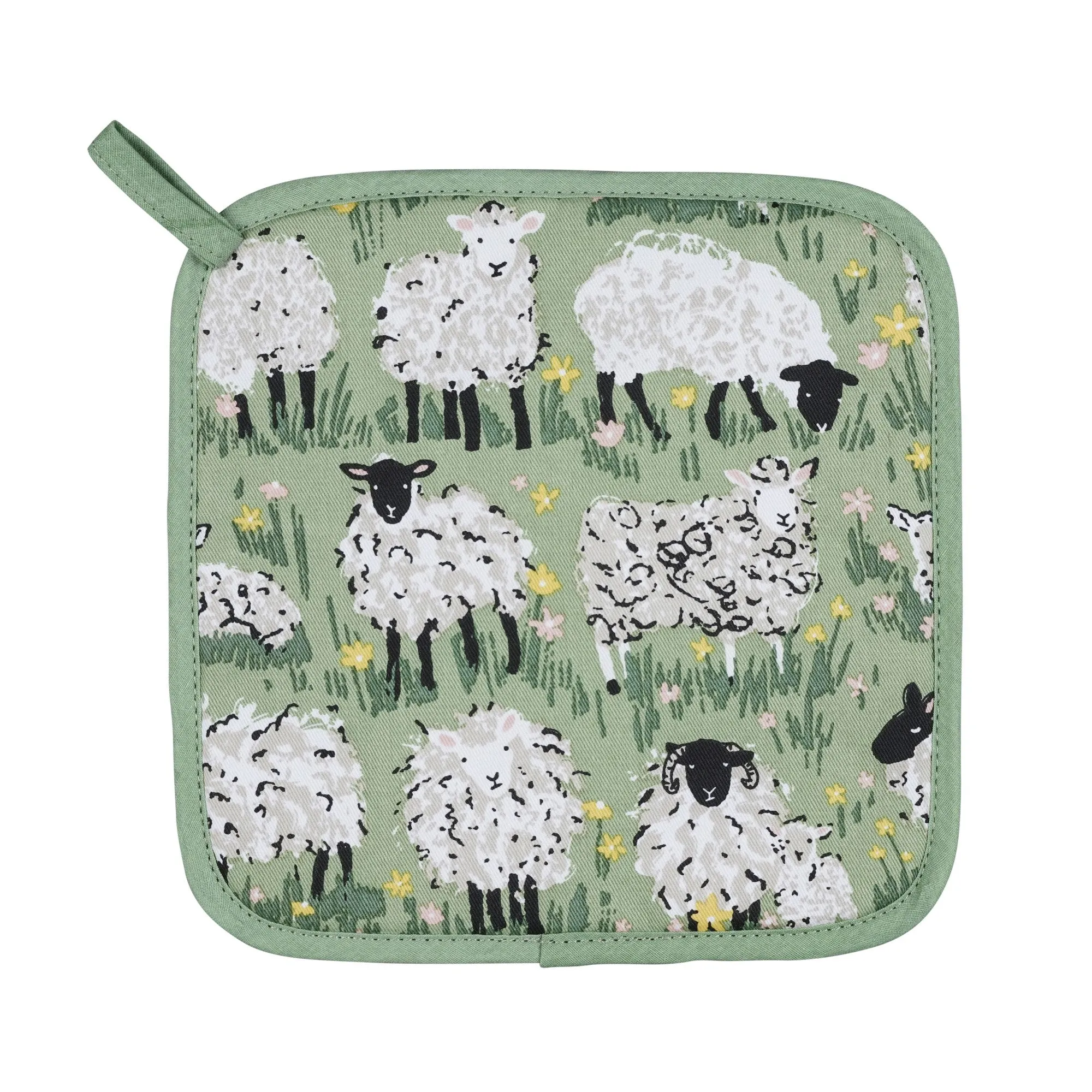 Ulster Weavers Woolly Sheep Pot Mat One Size in Green