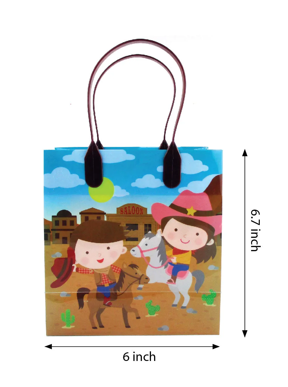 Western Cowboy Cowgirl Themed Party Favor Bags Treat Bags - Set of 6 or 12