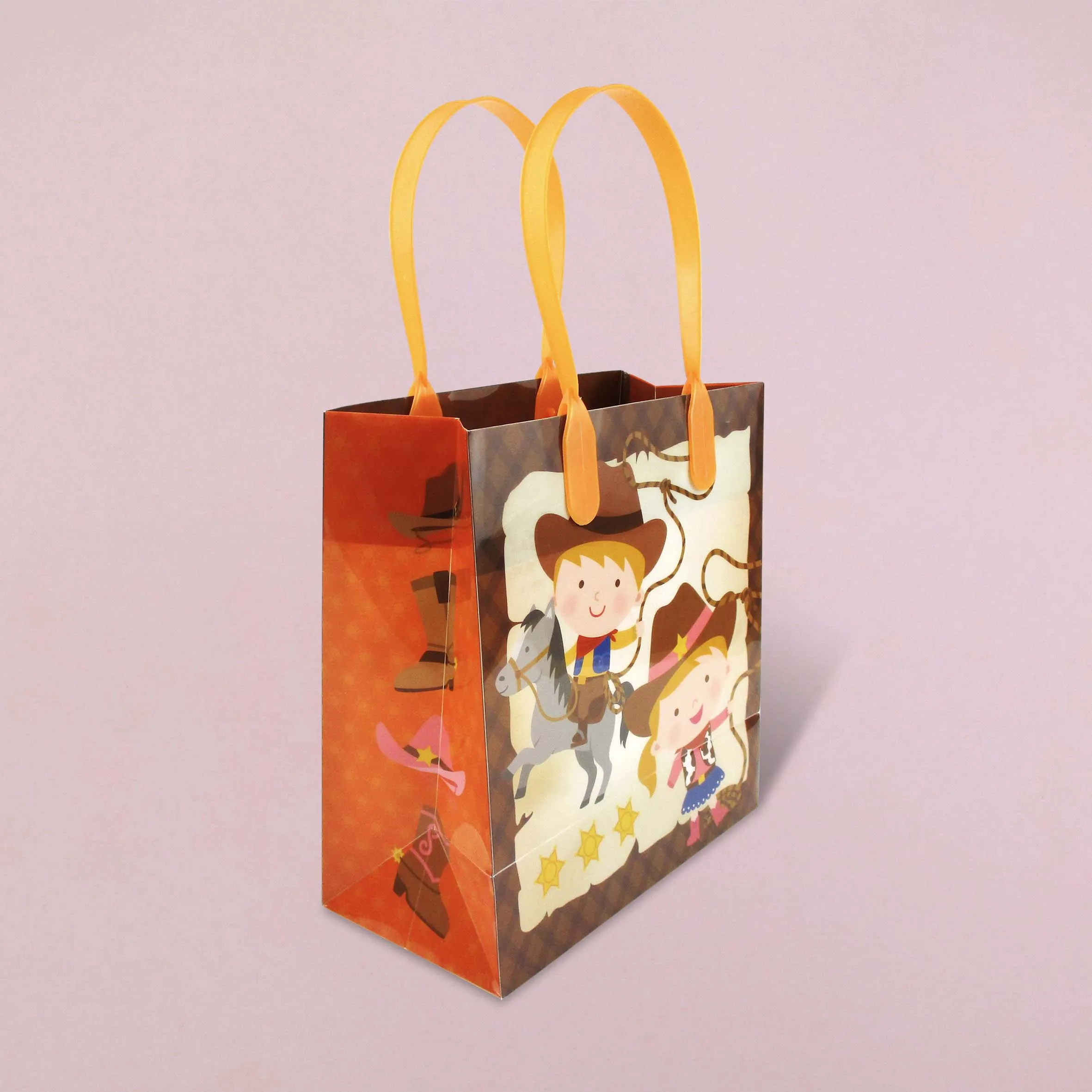 Western Cowboy Cowgirl Themed Party Favor Bags Treat Bags - Set of 6 or 12